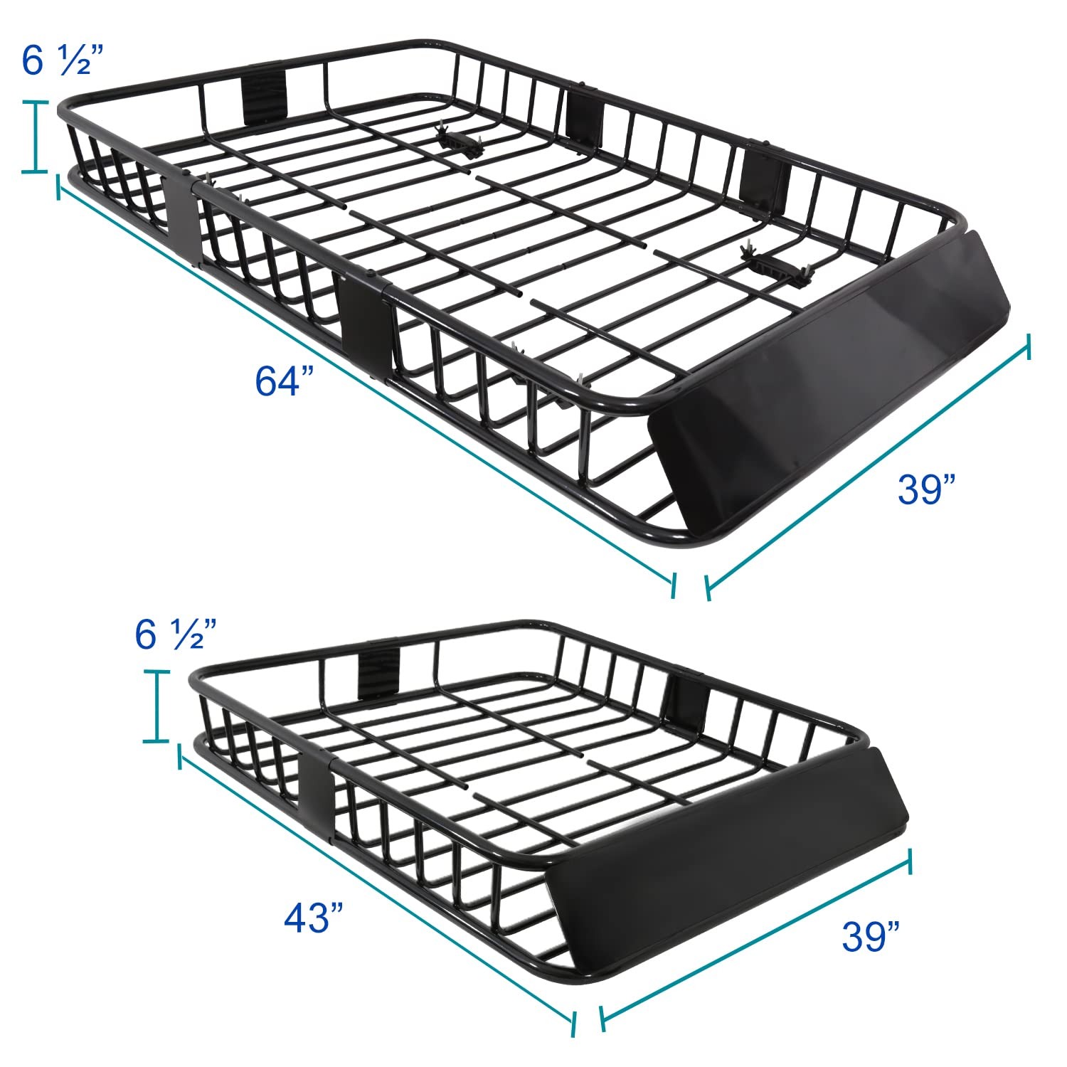 Universal 64 Extendable Roof Rack Cargo Basket Black Steel for SUV Truck Car Van