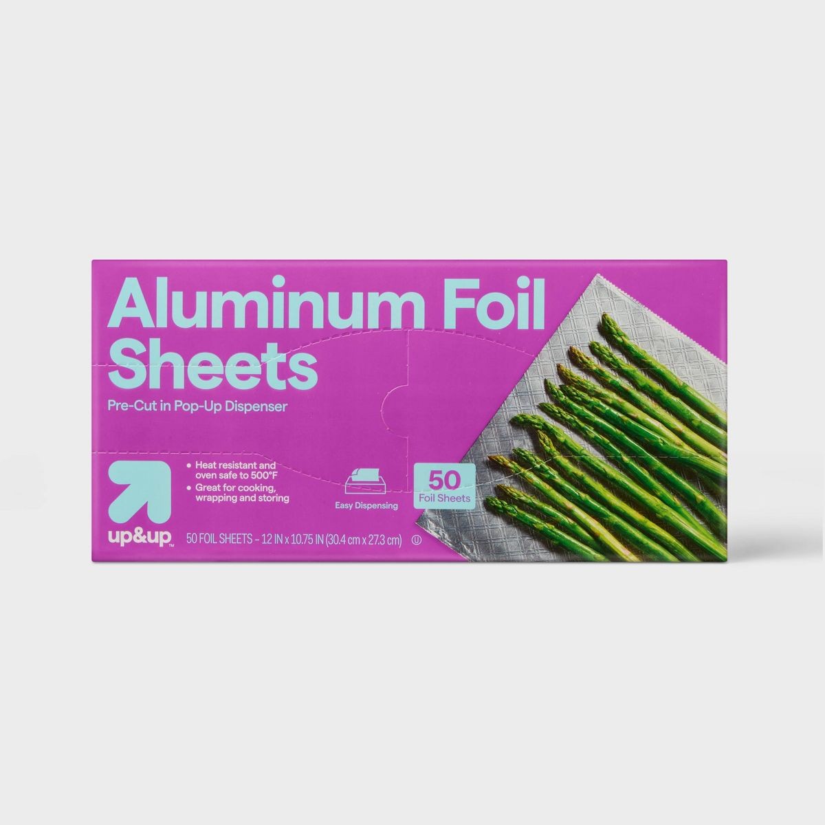 50ct Pre-Cut Aluminum Foil Sheets 44.79sq ft Kitchen Cooking Wrapping Supply