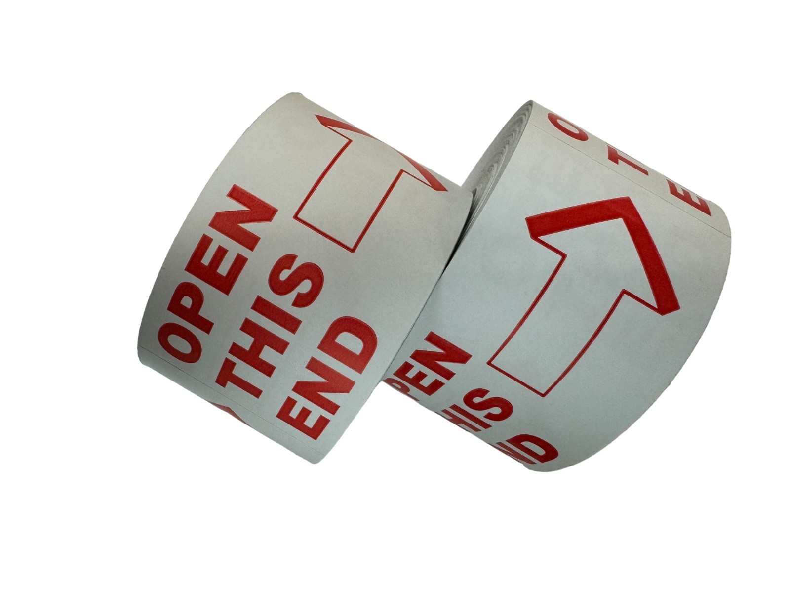 2×4 Open This End Arrow Stickers – White & Red This Side Up 1000 Labels (2 RLS)
