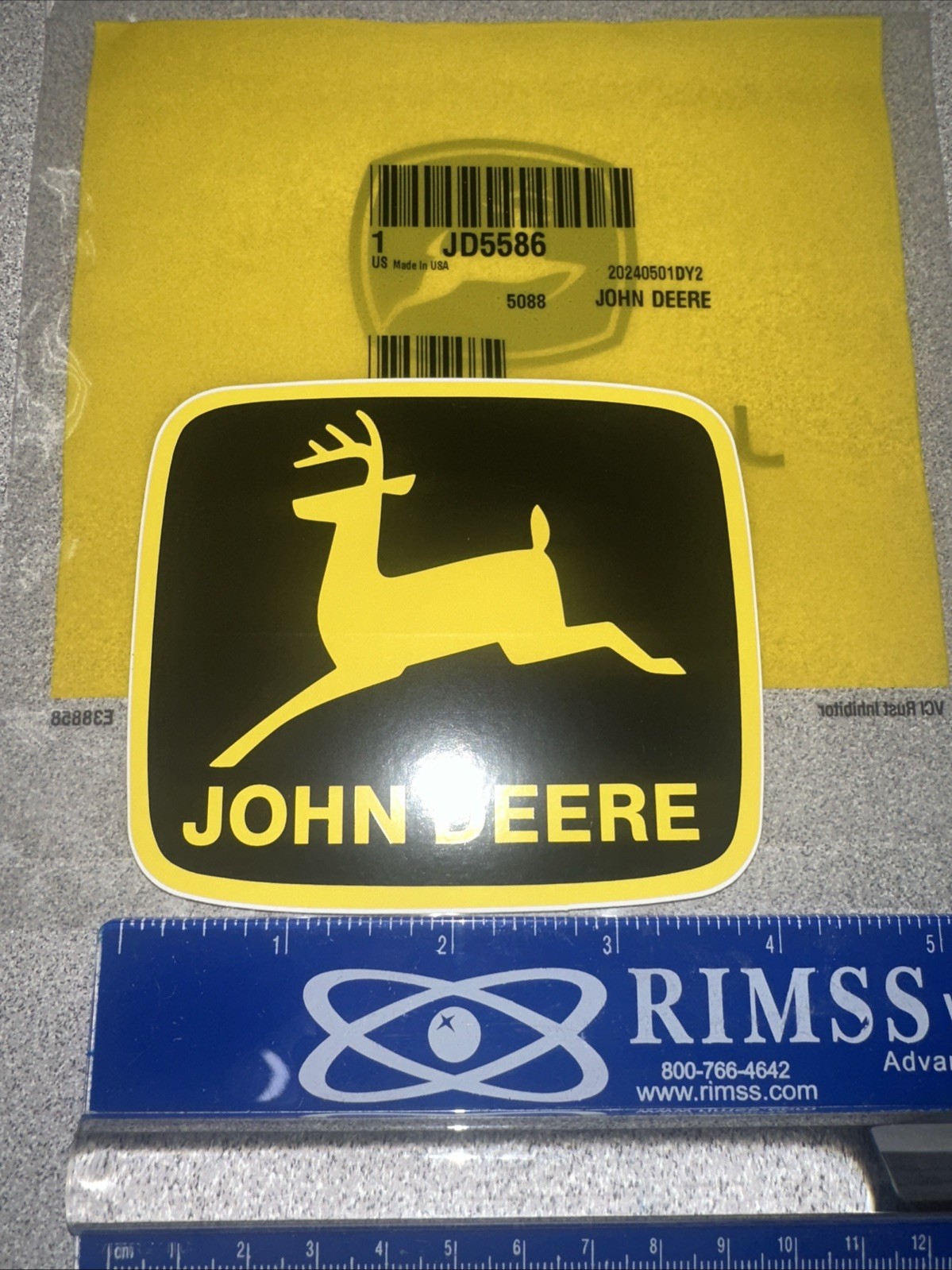 New John Deere Black & Yellow Logo Decal JD5586