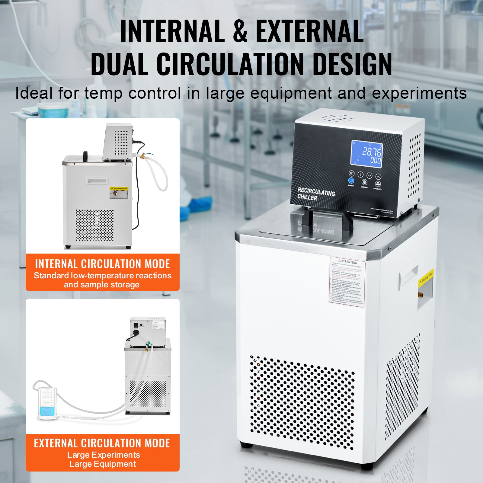 Uimoso 6L Laboratory Recirculating Chiller with Temperature Range 23°F-212°F