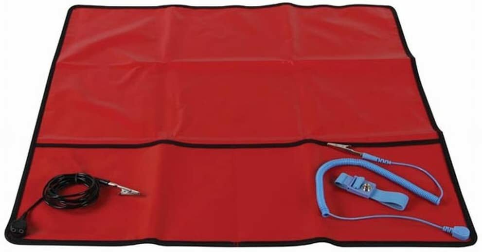 ESD Service Kit – 24″ x 26″ Anti-Static Mat with Ground Cord, Adjustable Strap