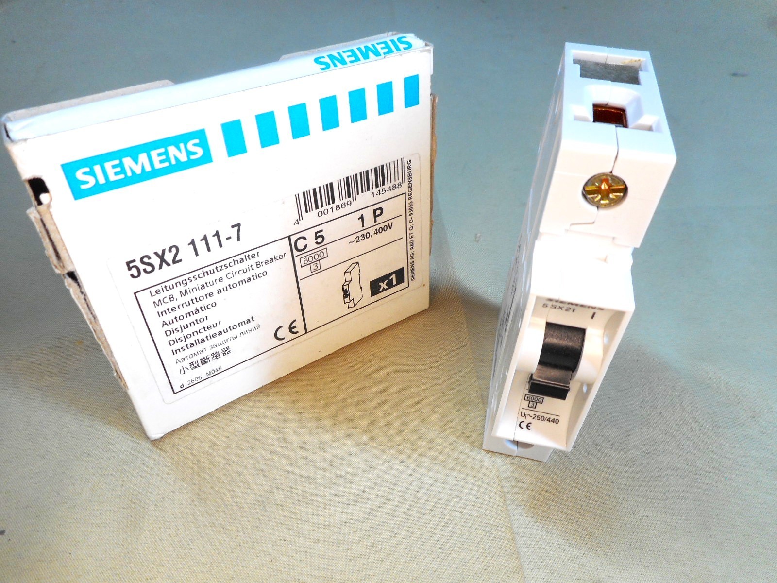SIEMENS 5SX2111-7 circuit breaker, 1P, 5A (NIB)