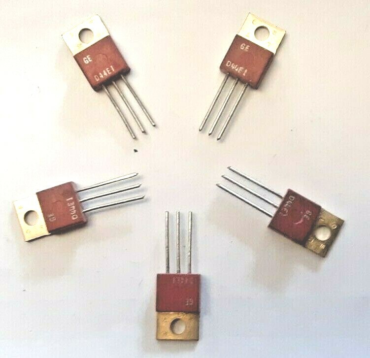 D44E1 ~ 10AMP ~ RED NPN DARLINGTON POWER TRANSISTOR ~ GE ~ (x)5pcs Pack 2SD44E1