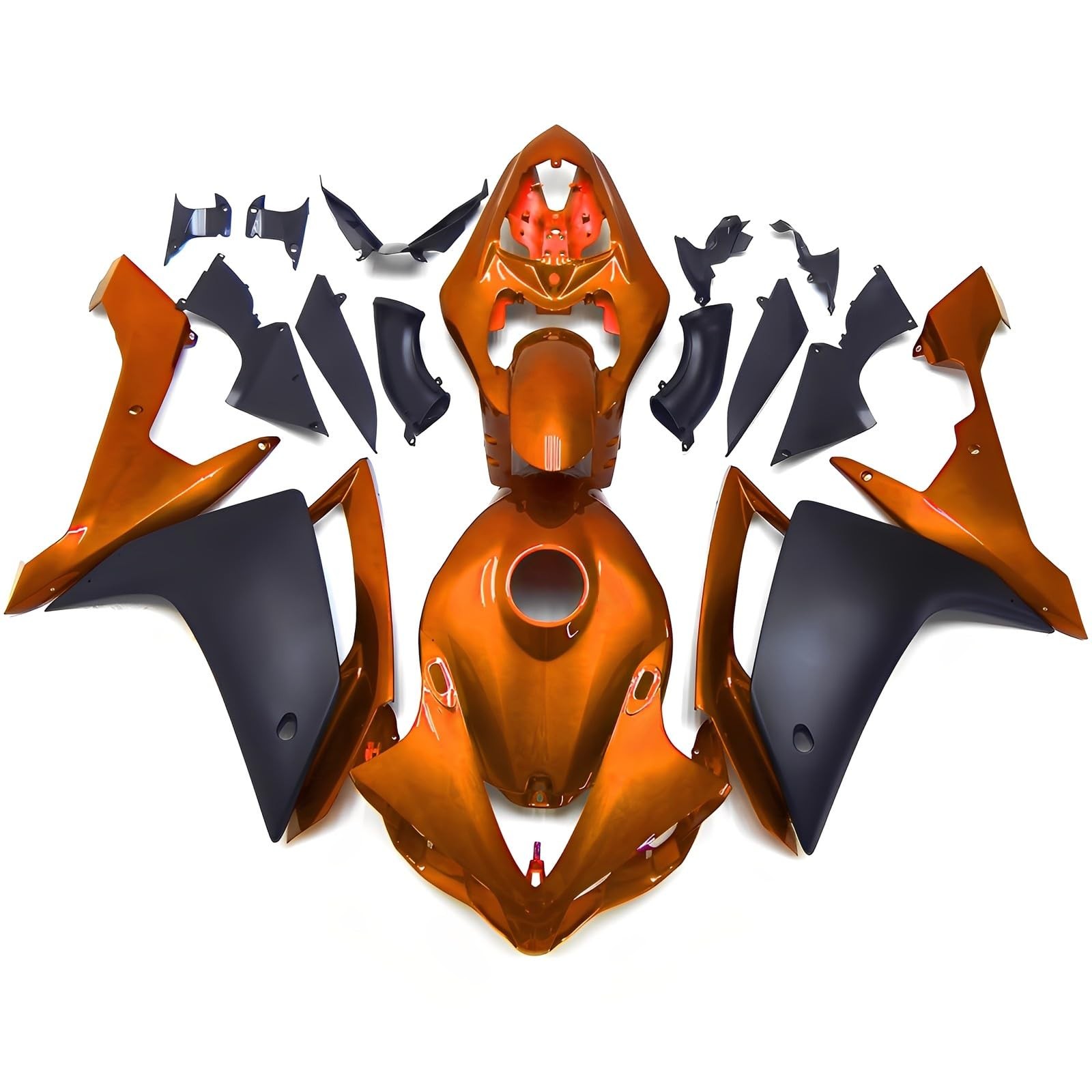 Gloss Orange Black ABS Injection Fairing Kit For Yamaha YZF1000 R1 2007 2008