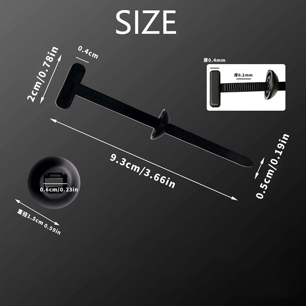 10/50/100 Nylon Universal Cable Tie Buckle – Heavy Duty Sided Snap Fit Black