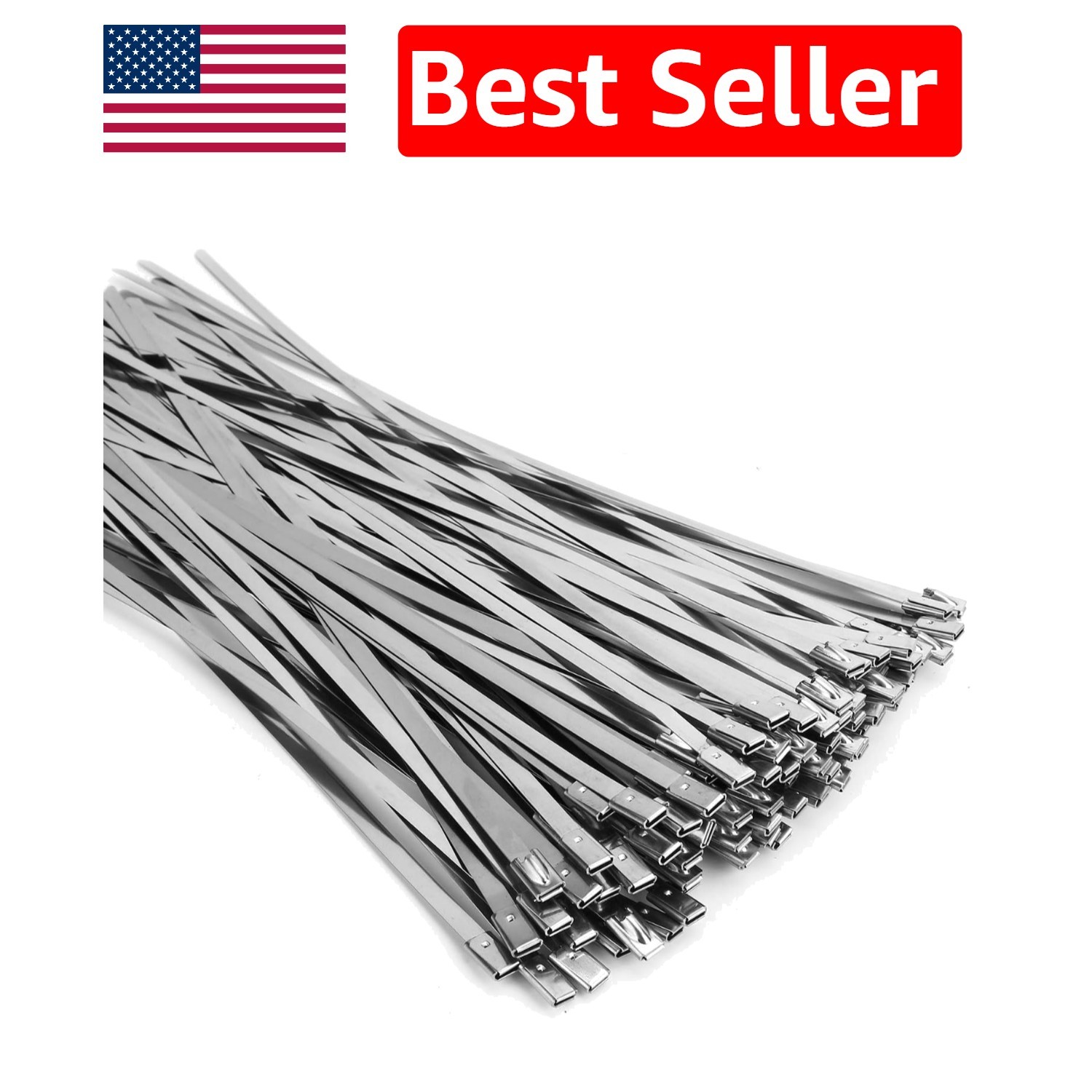 100 Pack Heavy Duty Metal Zip Ties – UV Resistant, Heat Resistant, 11.8 Inch