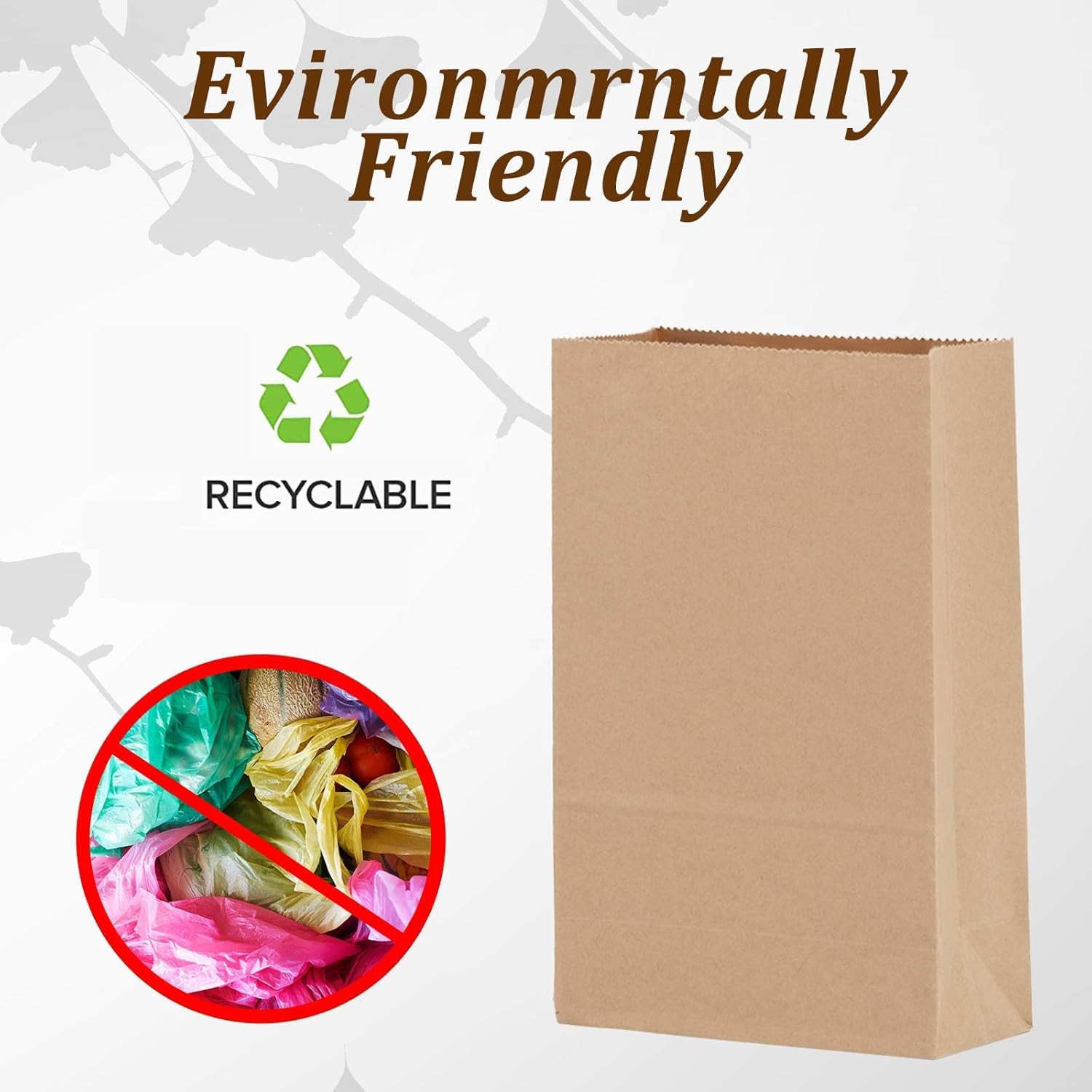 Paper Lunch Bags 50 Count Large Brown Sacks 50 COUNT, Brown,White