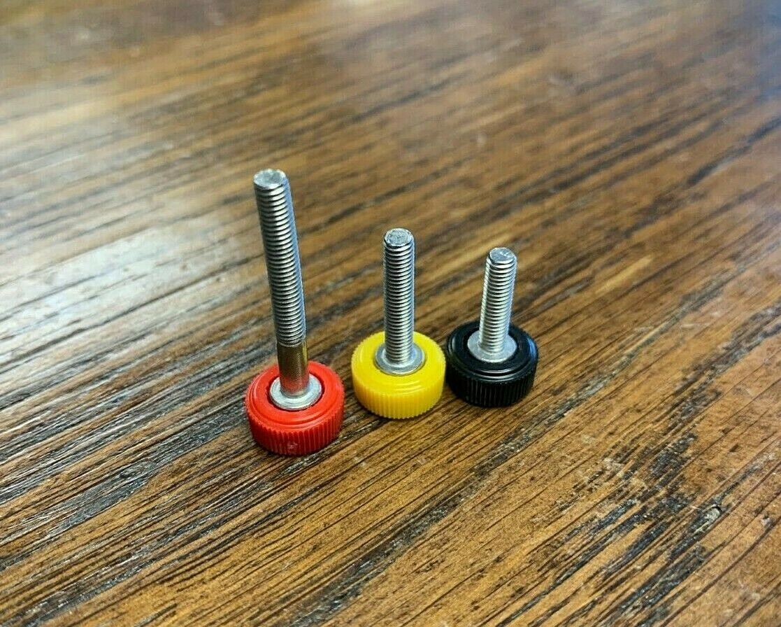 M3 Thumb Screws Stainless Steel DIN 912 Metric, Knurled Red, Yellow, or Black