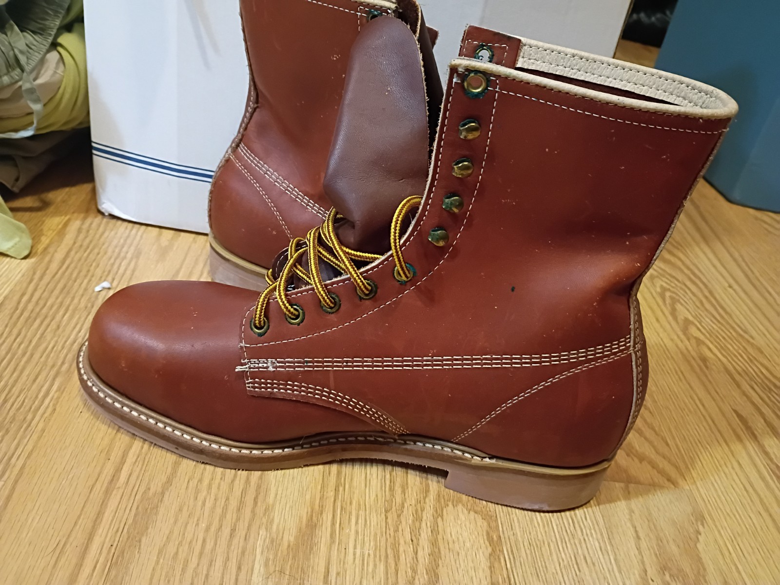Iron Age Oil Proof Steel Toe Work Boots Cushion Insole Men’s 10 D