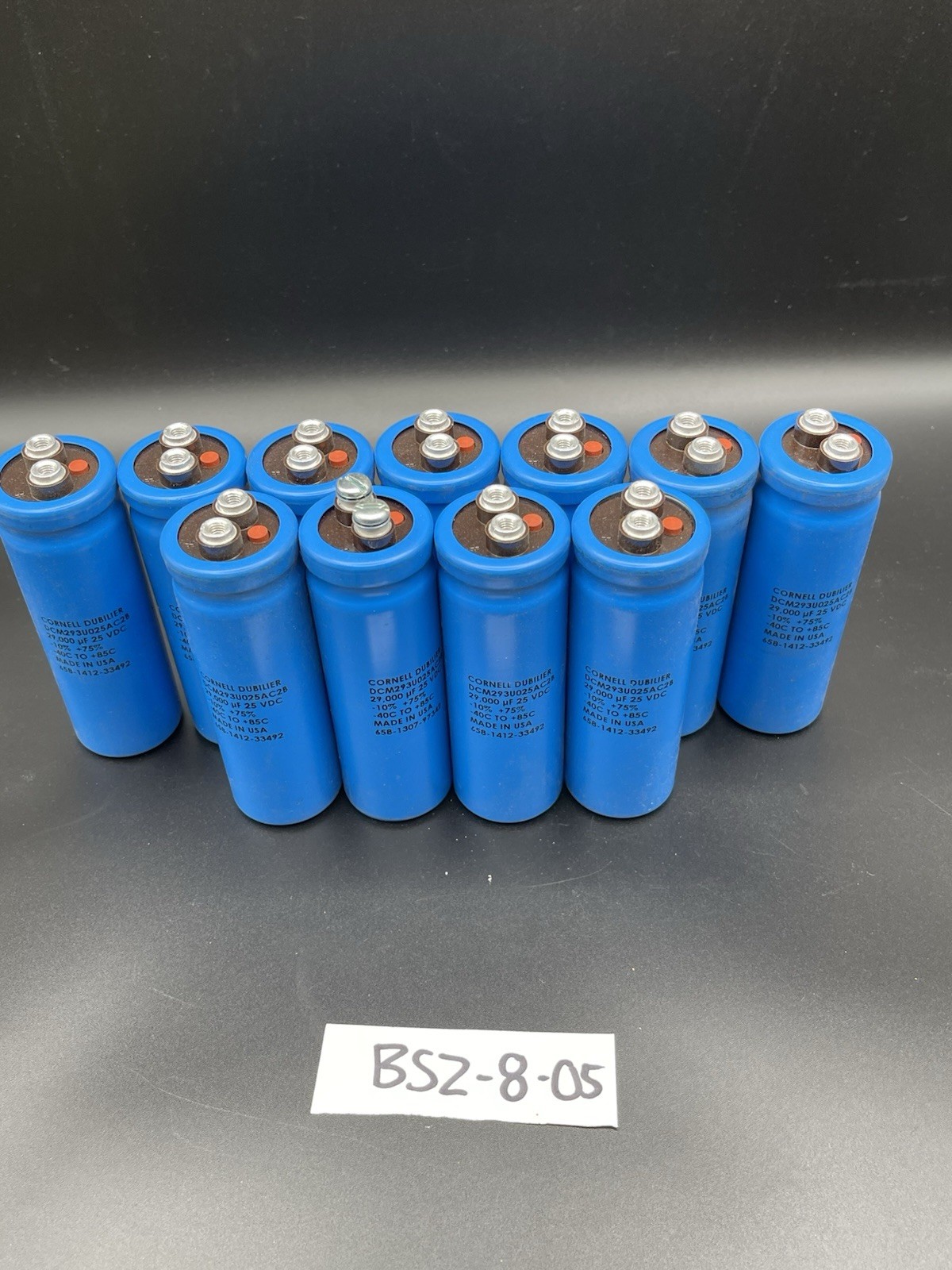 Cornell Dubilier CDE Capacitors DCM293U025AC2B 29,000 µF 25VDC -10% +75% Qty 11