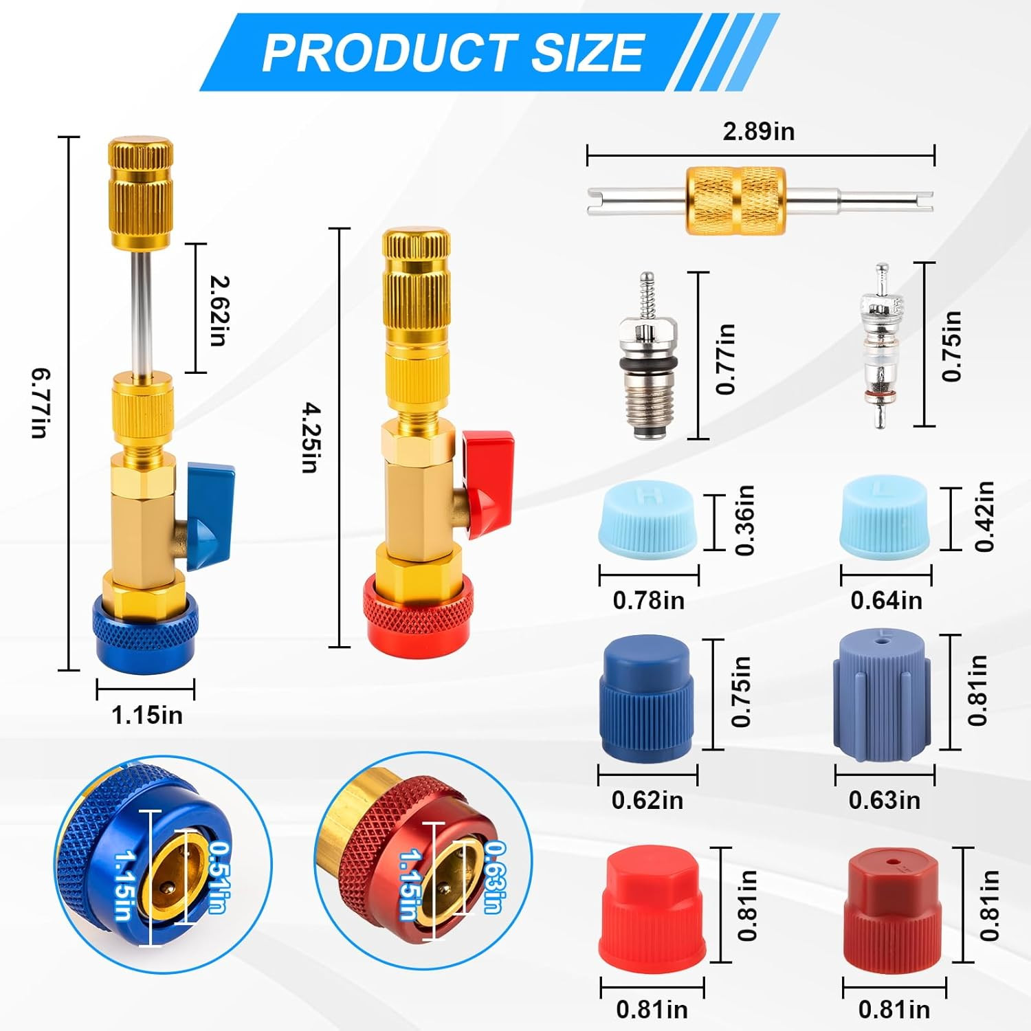 31PCS Professional AC Valve Core Removal Tool for R134A Refrigerant Systems, Qui