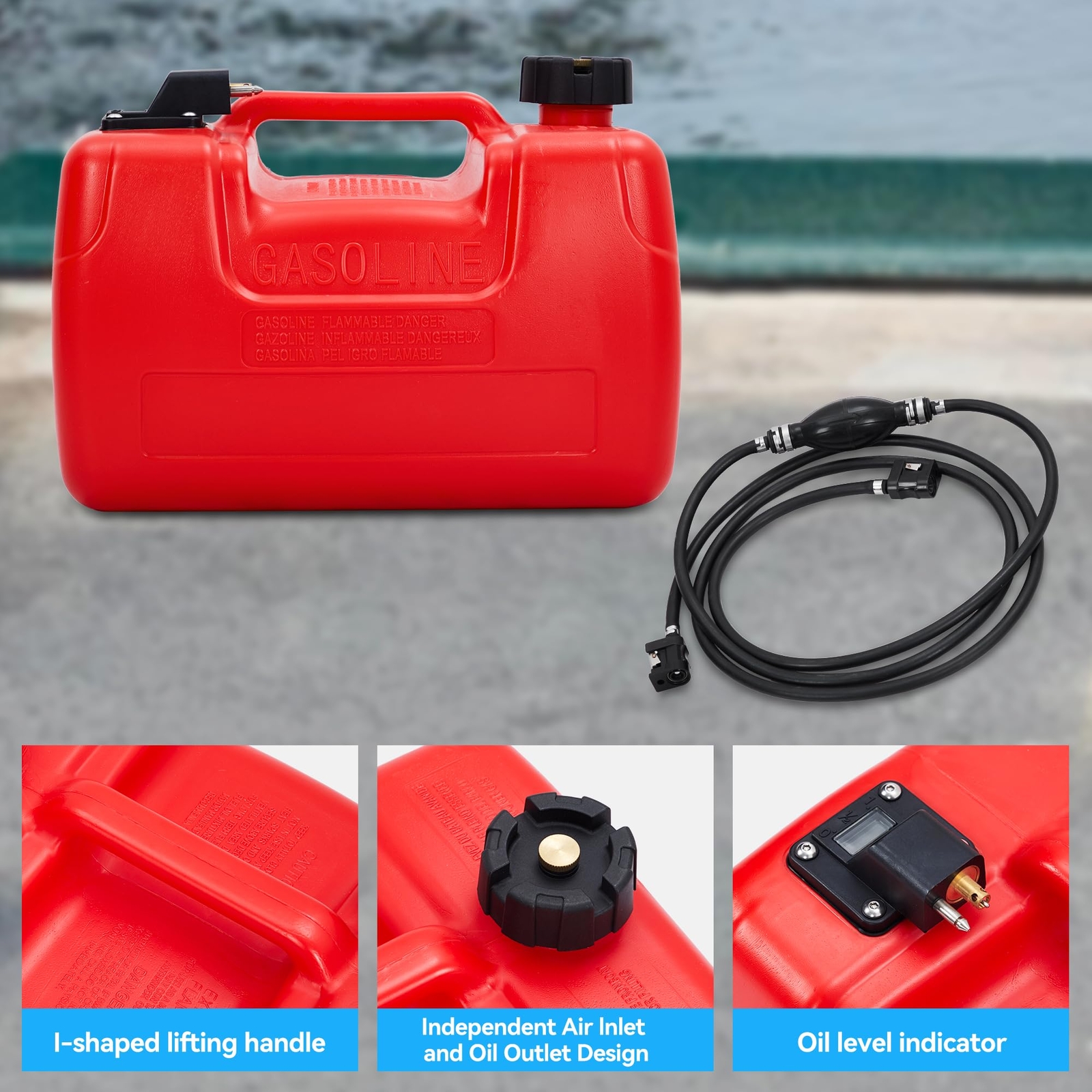 3 Gallon 12L Portable Boat Fuel Tank Marine Outboard Motor Fuel Tank w/Handle