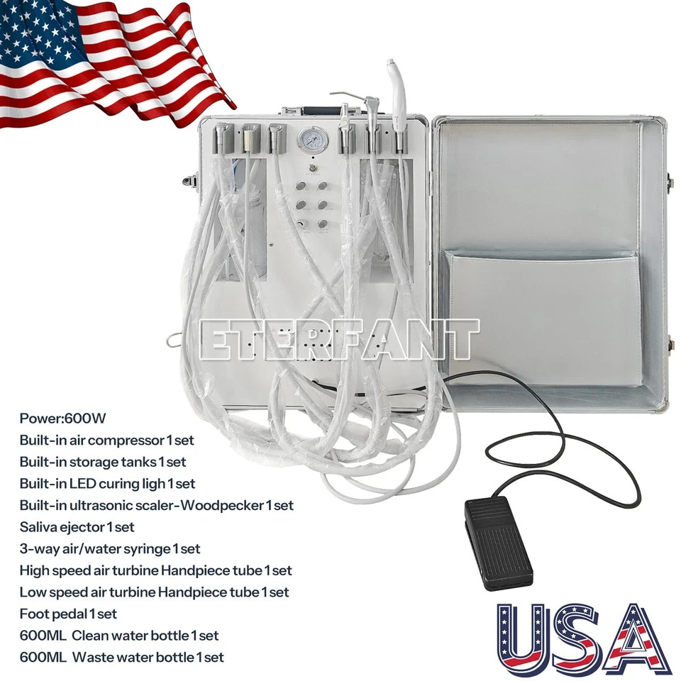 Dental Unit System Air Compressor/Delivery Cart Treatment/Turbine Unit 4Hole US