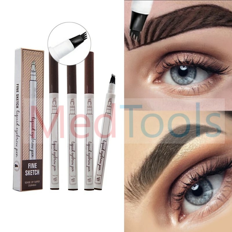 3 Tip Waterproof Eyebrow Microblading Ink Pen Pencil Tattoo 3D Fork Makeup