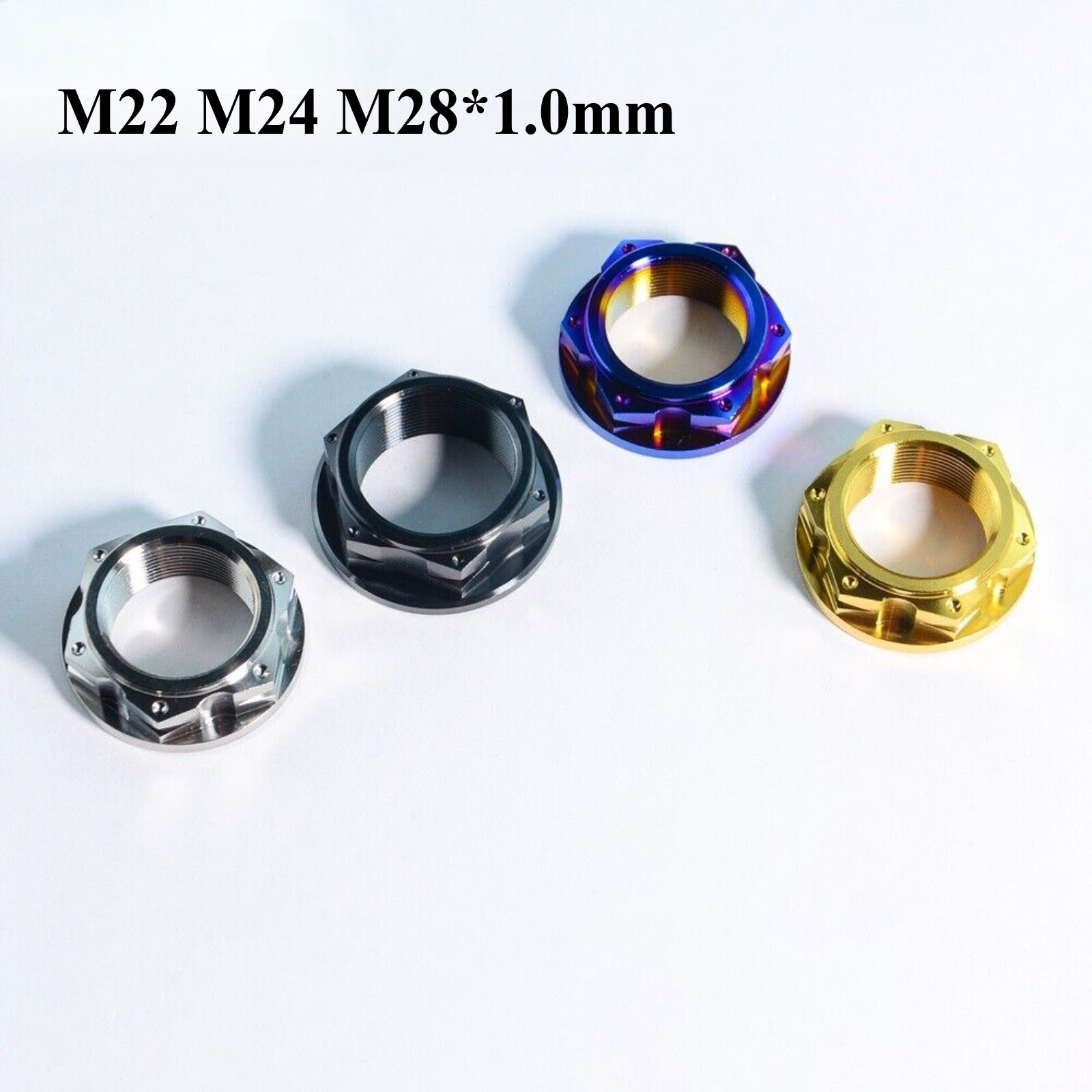 M22 x 1.0mm M24 x 1.0mm Titanium Alloy Nuts Titanium Flange Nuts for Motorcycle