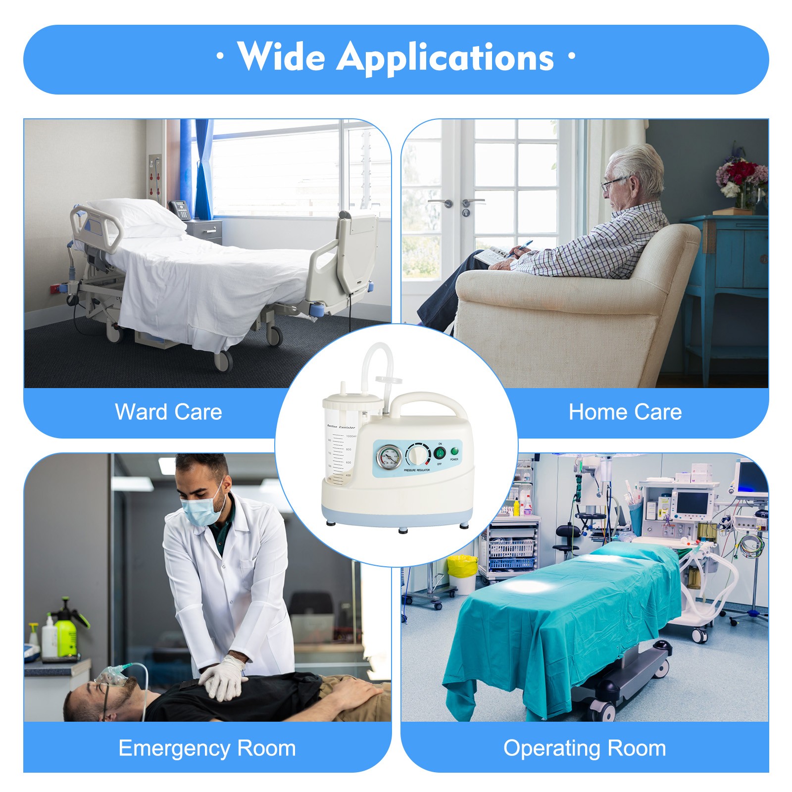 Suction Machine Emergency Medical Portable Aspirator Vacuum Phlegm Unit Mucus