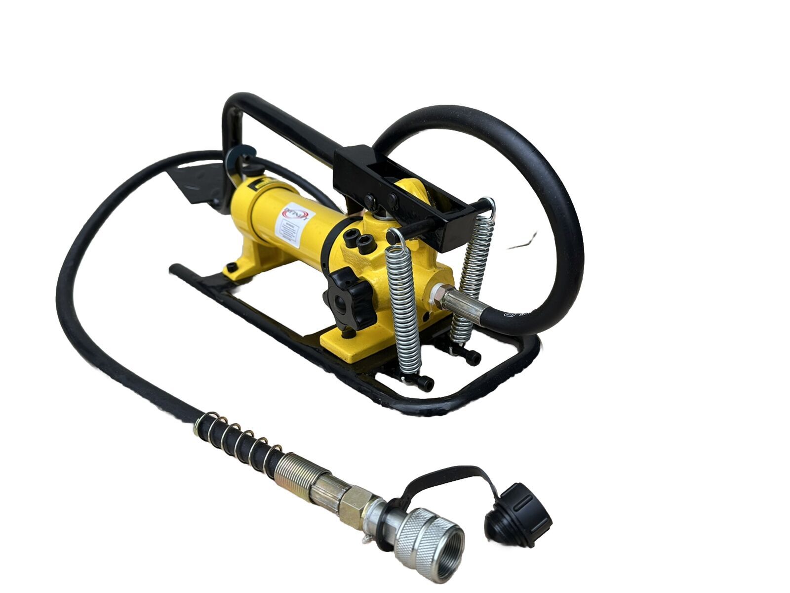 10000psi Manual Hydraulic Foot Pump W/ 6ft RubberHose 3/8” Quick Coupler