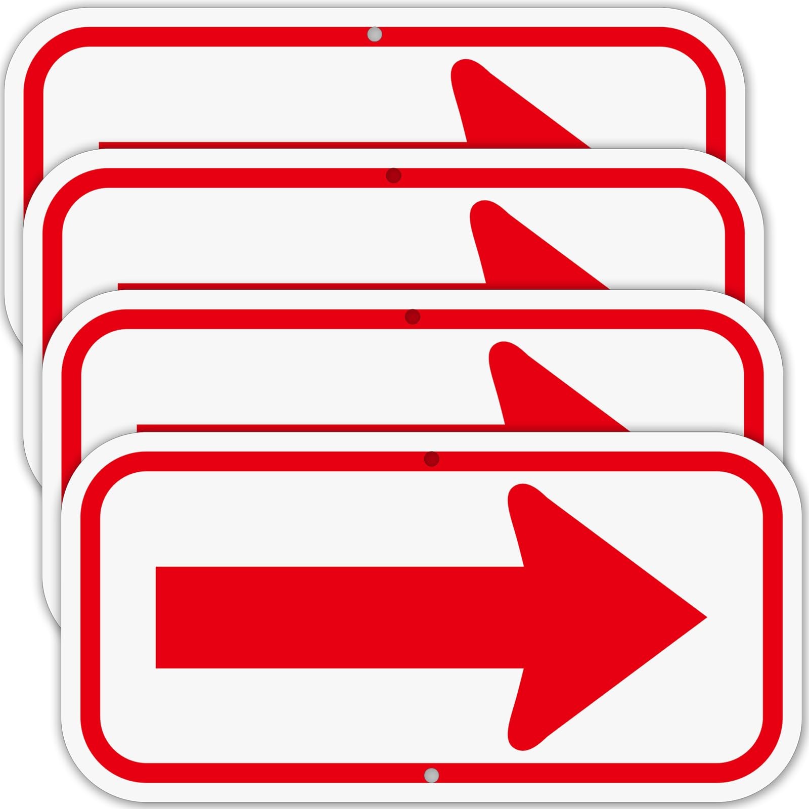 4 Pack Arrow Sign, 12×6 Inches Aluminum Reflective Arrow Signs, UV Protected,…