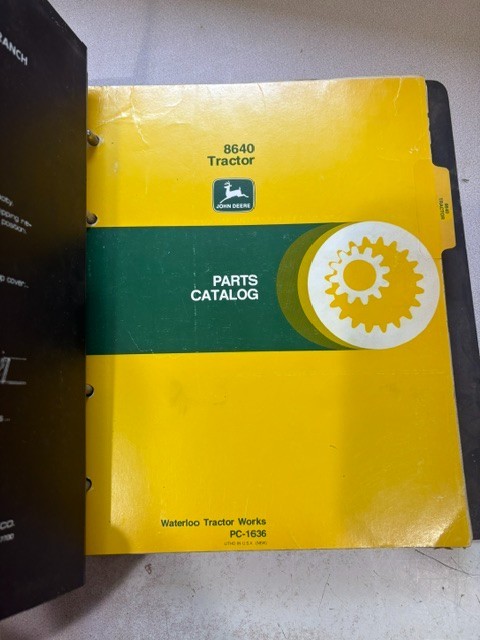 John Deere 8640 Tractor Parts Catalog PC-1636 Manual in Black JD Binder