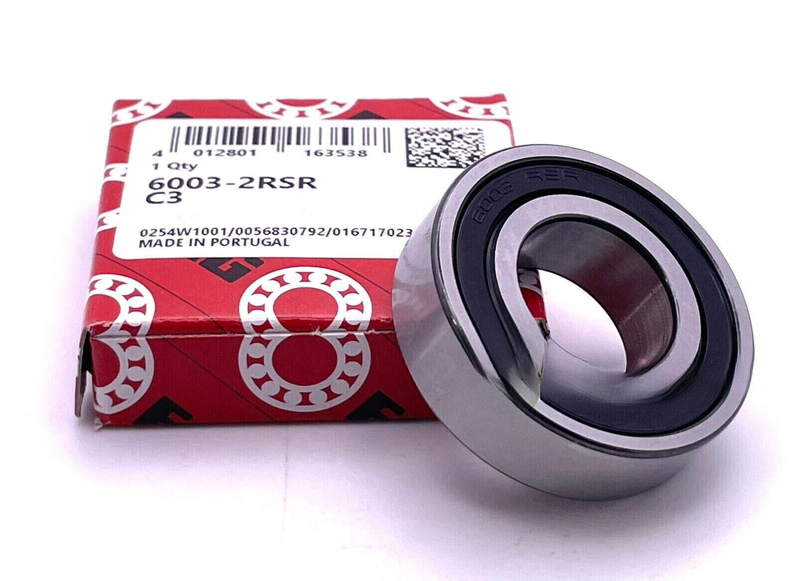 NEW FAG 6003 2RS C3 DEEP GROOVE BALL BEARING, RUBBER SEALED 17x35x10mm