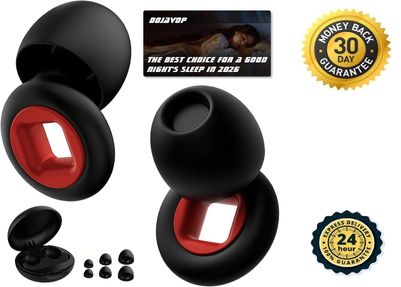 Artevive Earplugs Motorcycle.Earplugs for Sleeping Noise One Size, Black Red