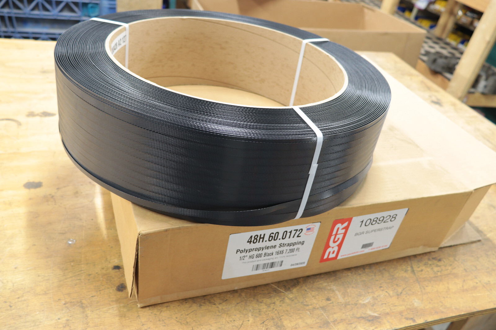 Pac Strapping Hand Grade Polypropylene Strapping 1/2″ W x 7200′ L 16″ x 6″ Core