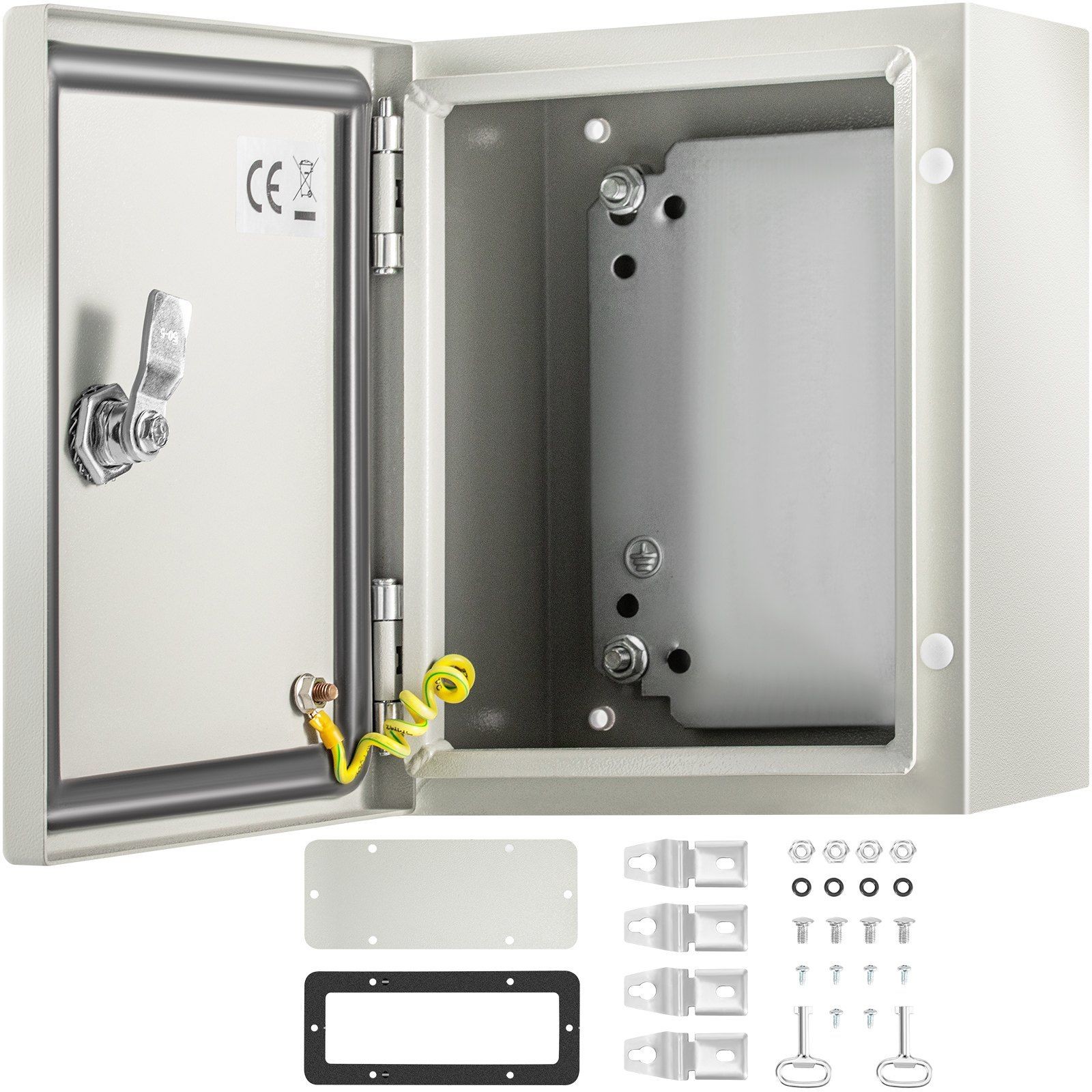 10x8x6” NEMA 4X IP66 Steel Enclosure Waterproof Dustproof with Mounting Plate