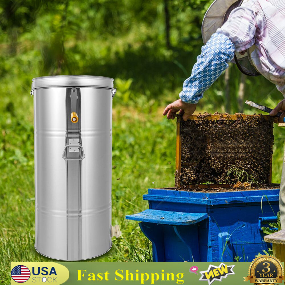 2-Frame Honey Extractor Manual Honey Extractor Honey Spinner Drum Separator NEW