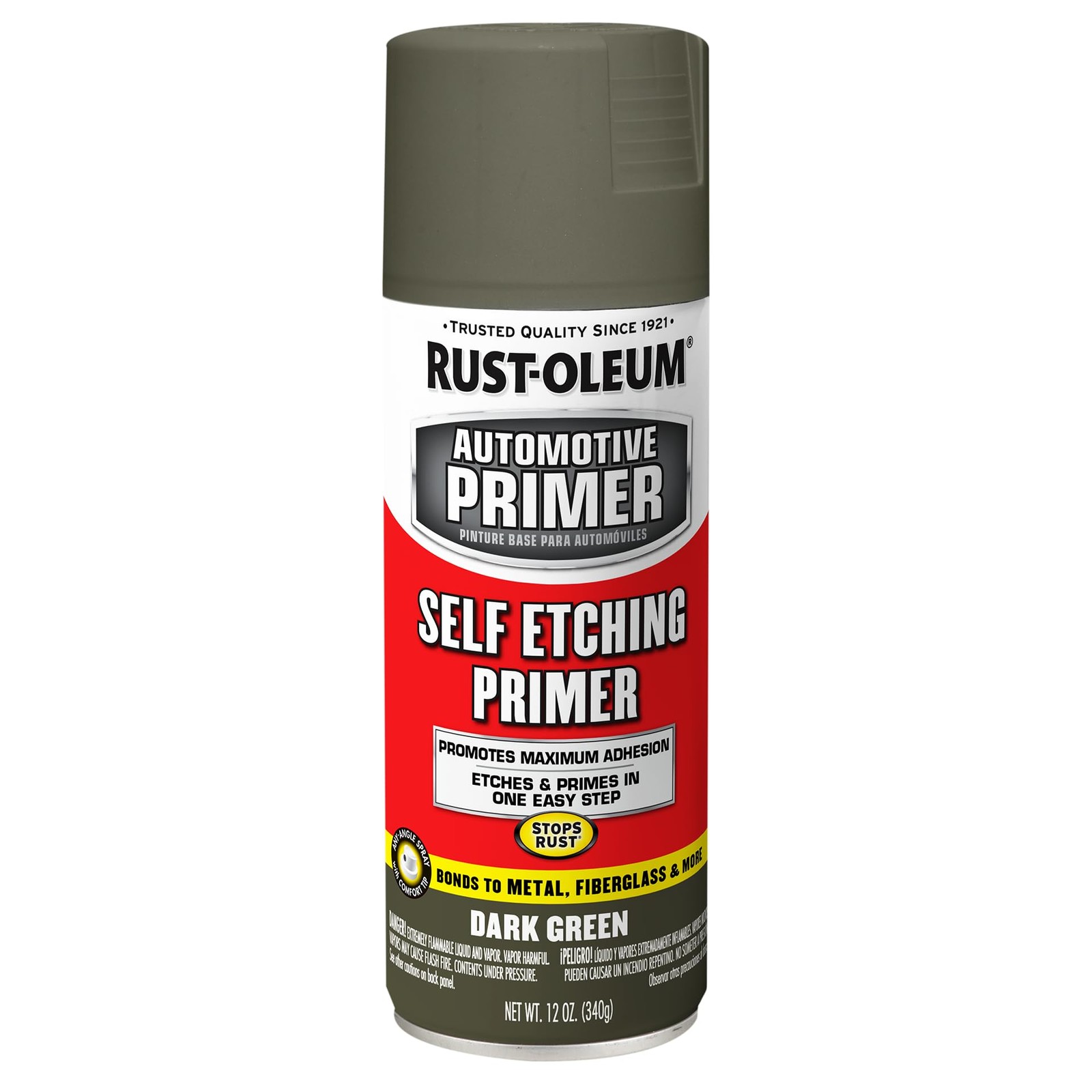 Rust Oleum Self Etching Primer Spray Paint 12 Ounce Dark Green Rust Resistant