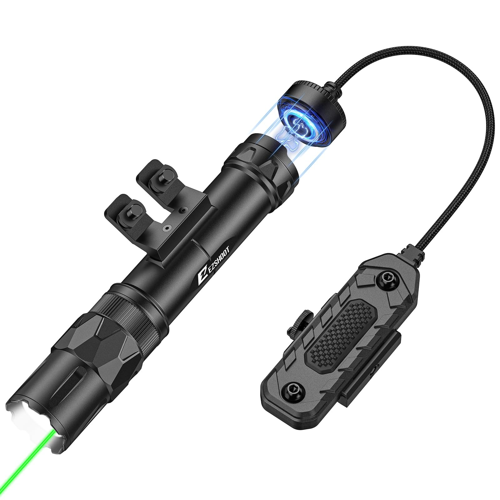 EZshoot 2500 Lumens Rifle Laser Light Combo Compatible with M-Rail, Black