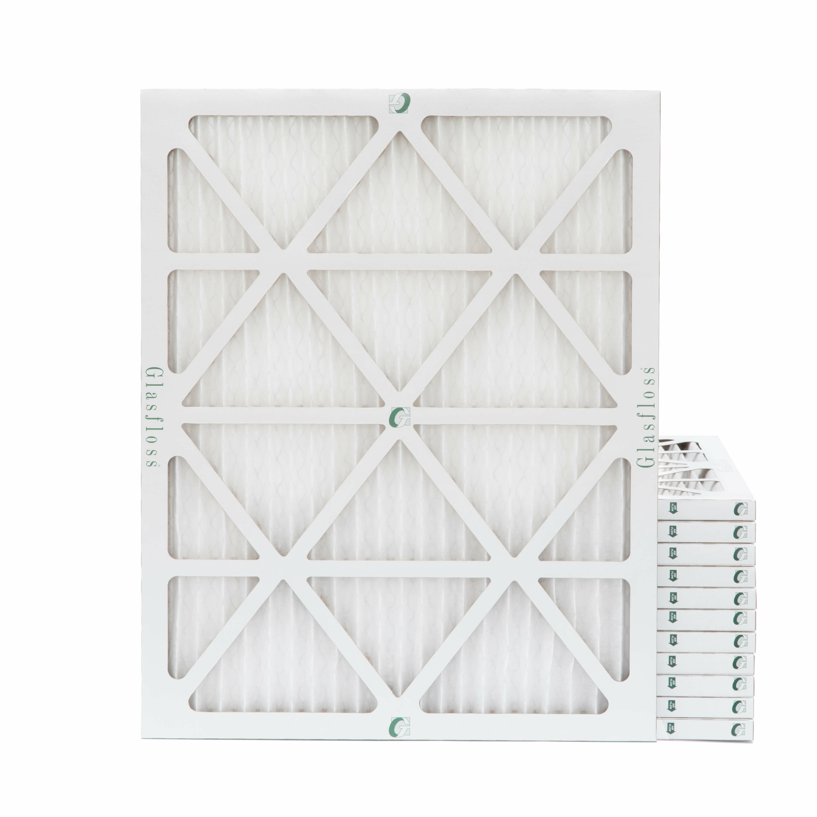 Glasfloss ZL 18x25x1 MERV 10 (FPR 7) Pleated HVAC Air Filters. Case of 12