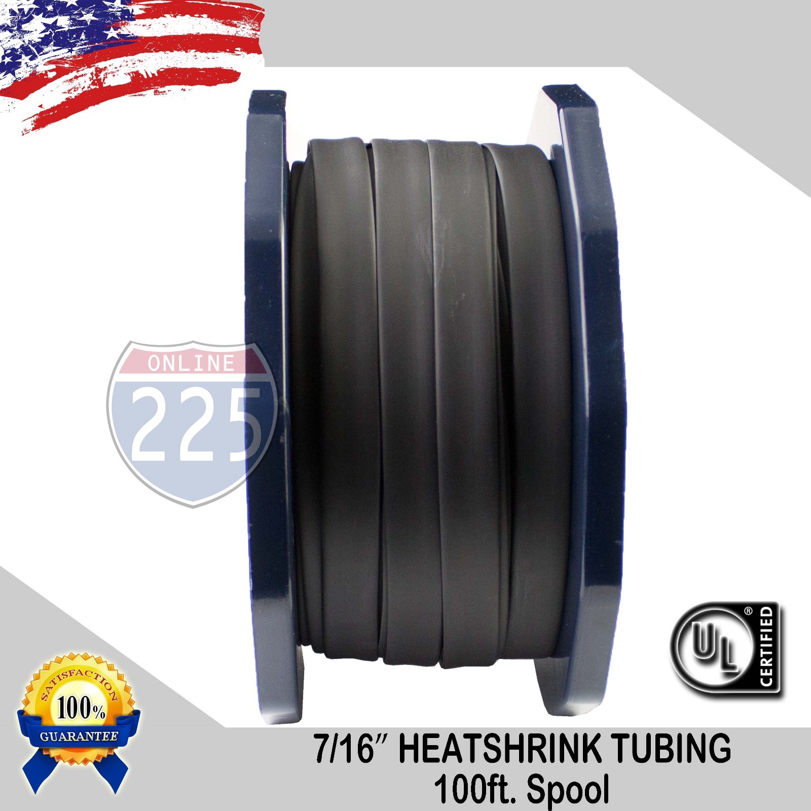 100 FT. 100′ Feet BLACK 7/16″ 11mm Polyolefin 2:1 Heat Shrink Tubing Tube Cable