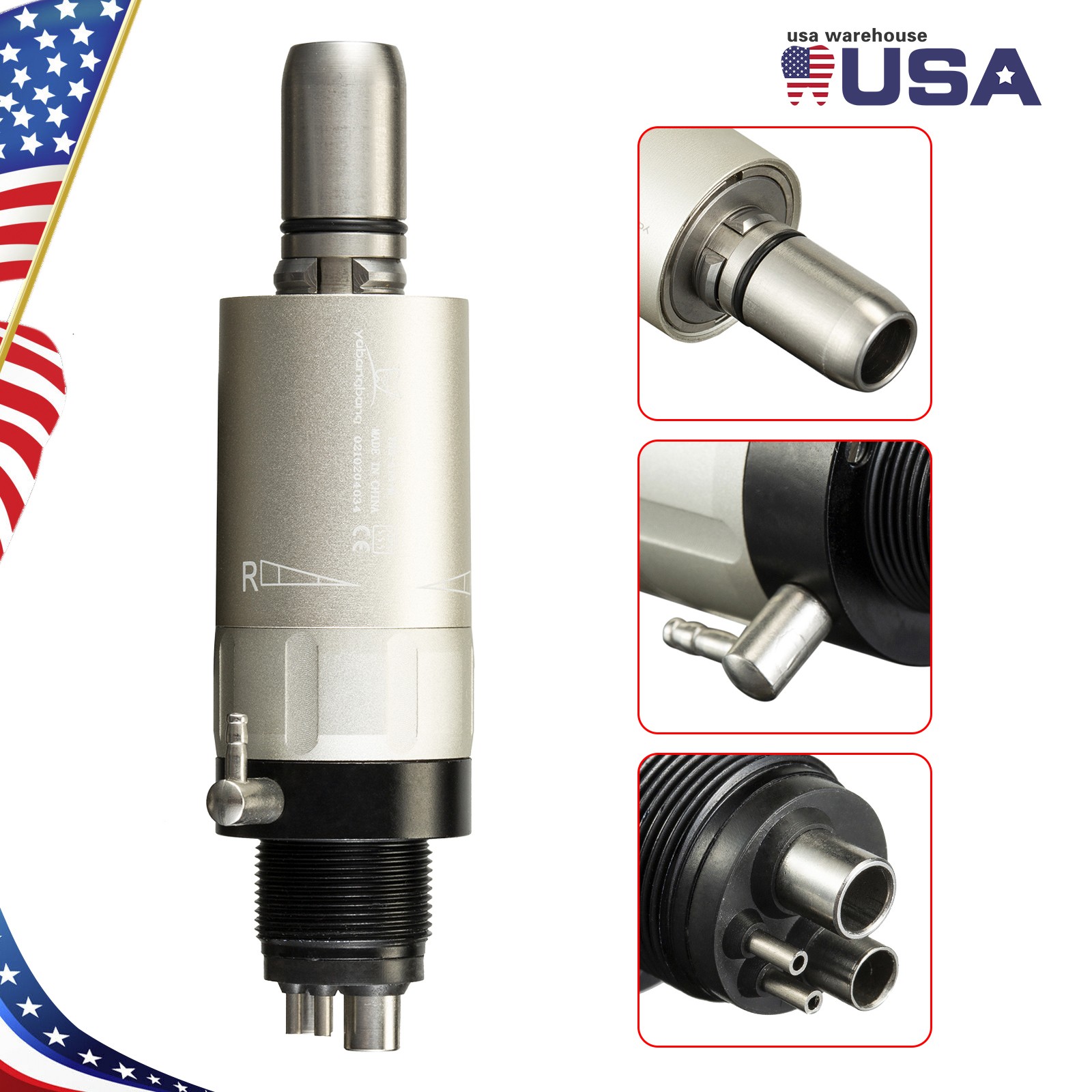 Dental Slow Speed Contra Angle Handpiece Fit 1.6/2.35mm Friction Grip Air Motor