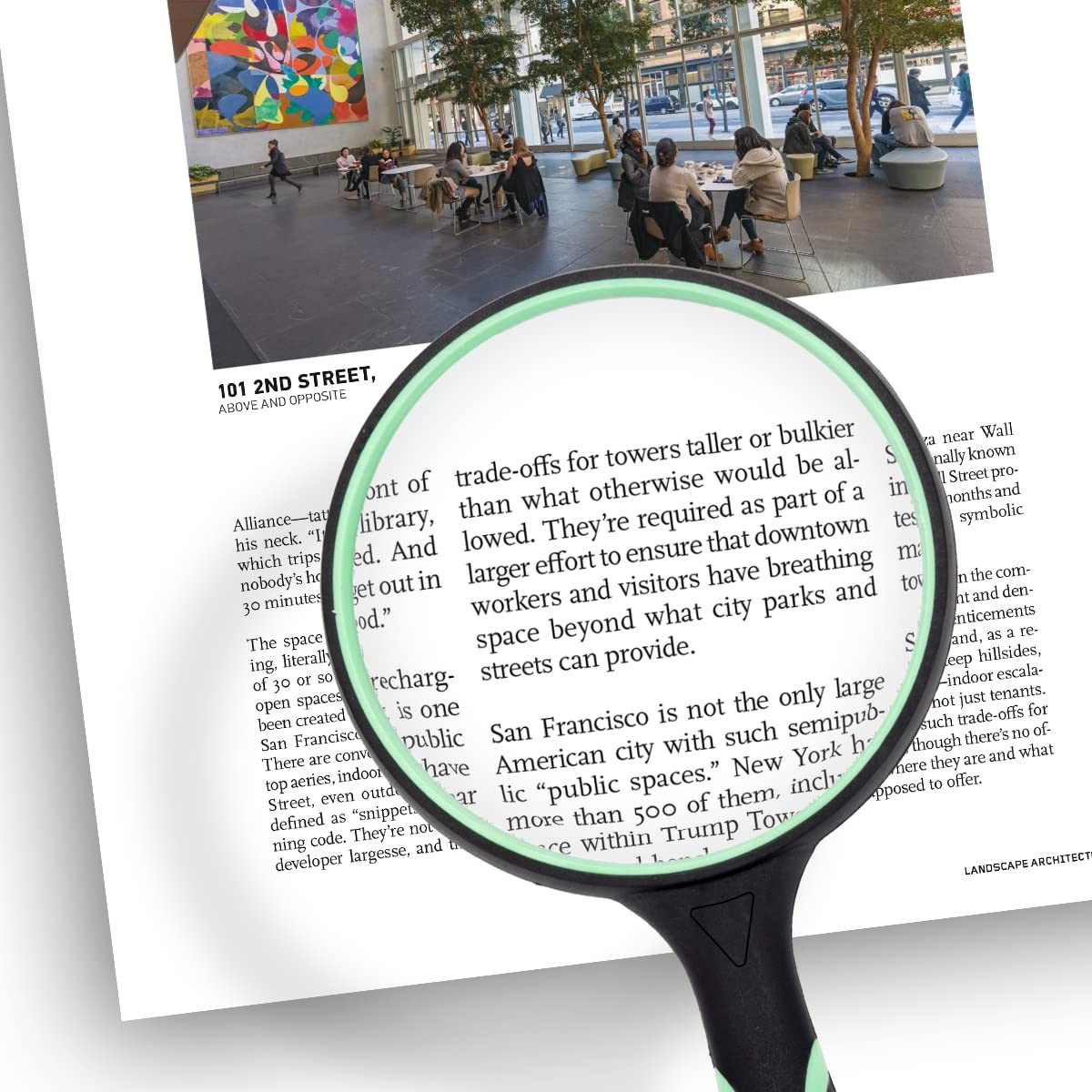 Large Magnifying Glass 5X Handheld Reading 1 Count (Pack of 1), Green