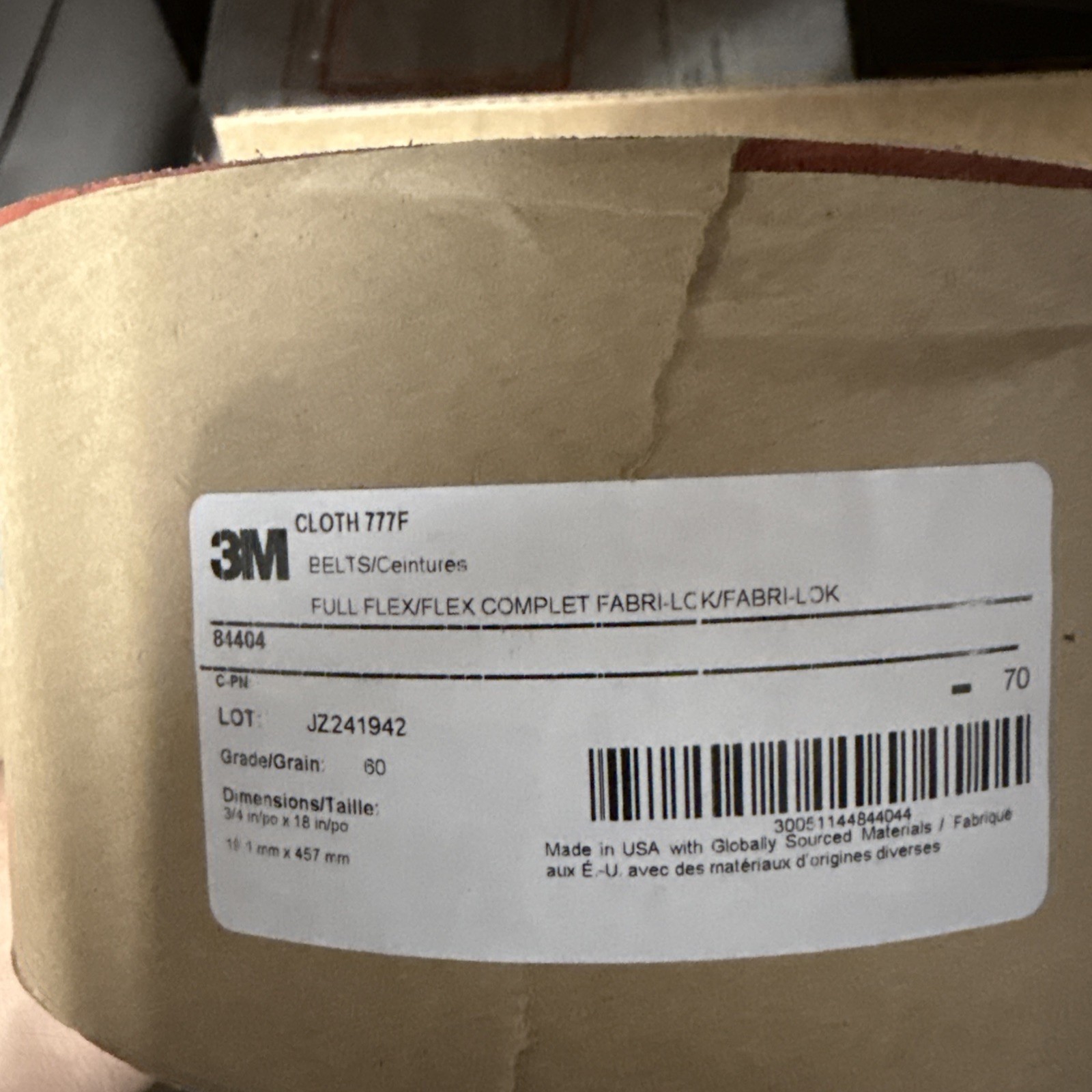 3M Cubitron 777F Sanding Belt 84404 – 3/4 in x 18 in – Ceramic, 60 G- 200 BELTS