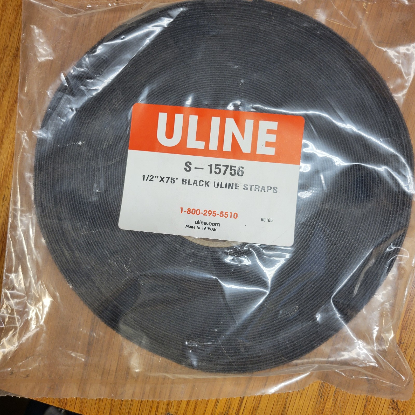 QTY 2 Uline Genuine Self-Grip Strap 1/2″ x 75FT Black S-15756
