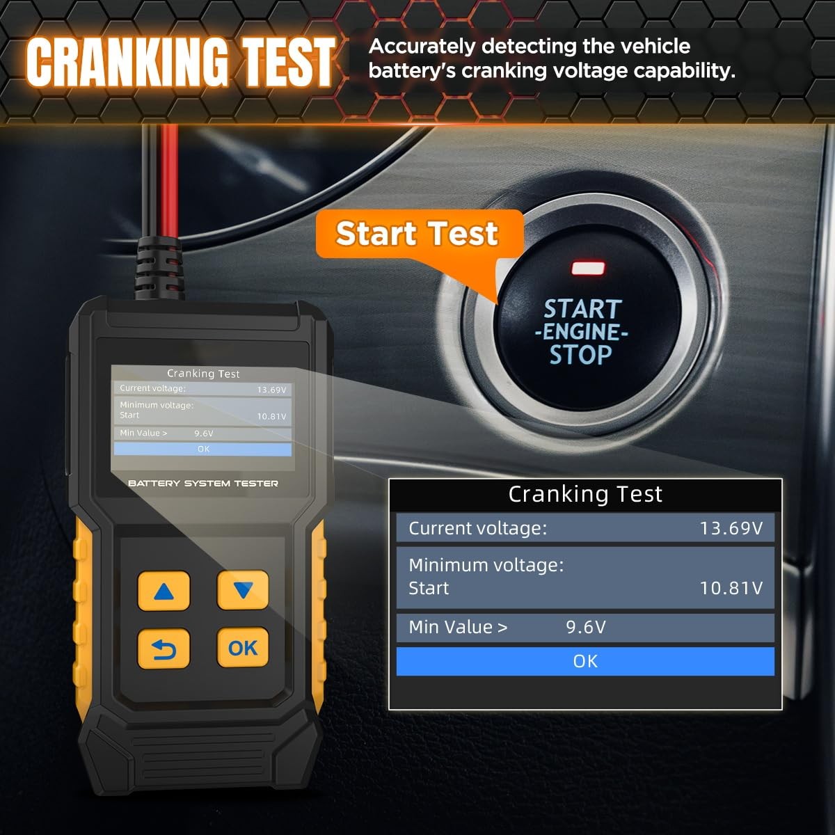 Car Battery Tester 12V 24V Automotive Battery Load Tester 30-2000 CCA, Auto A…