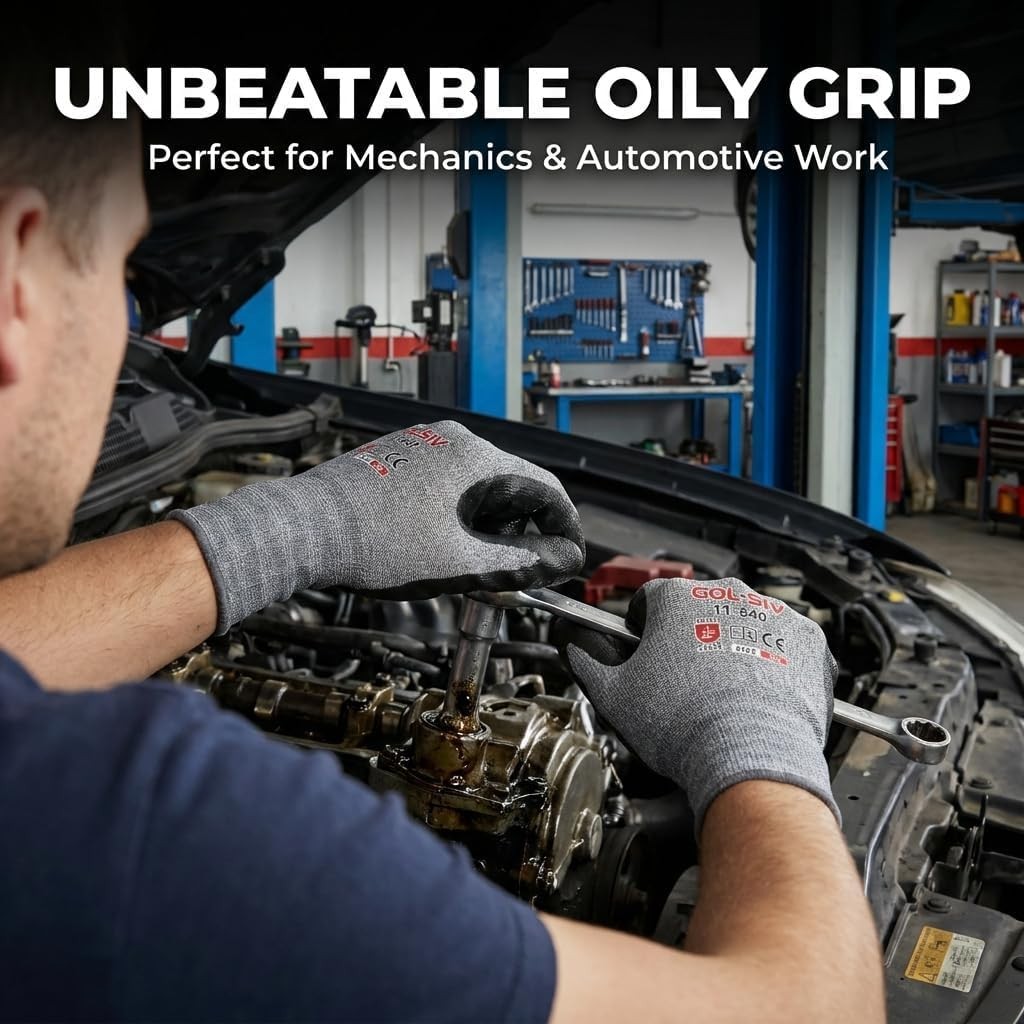 15-Gauge Micro-Foam Nitrile Work Gloves for Men and Women, Precision Assembly…