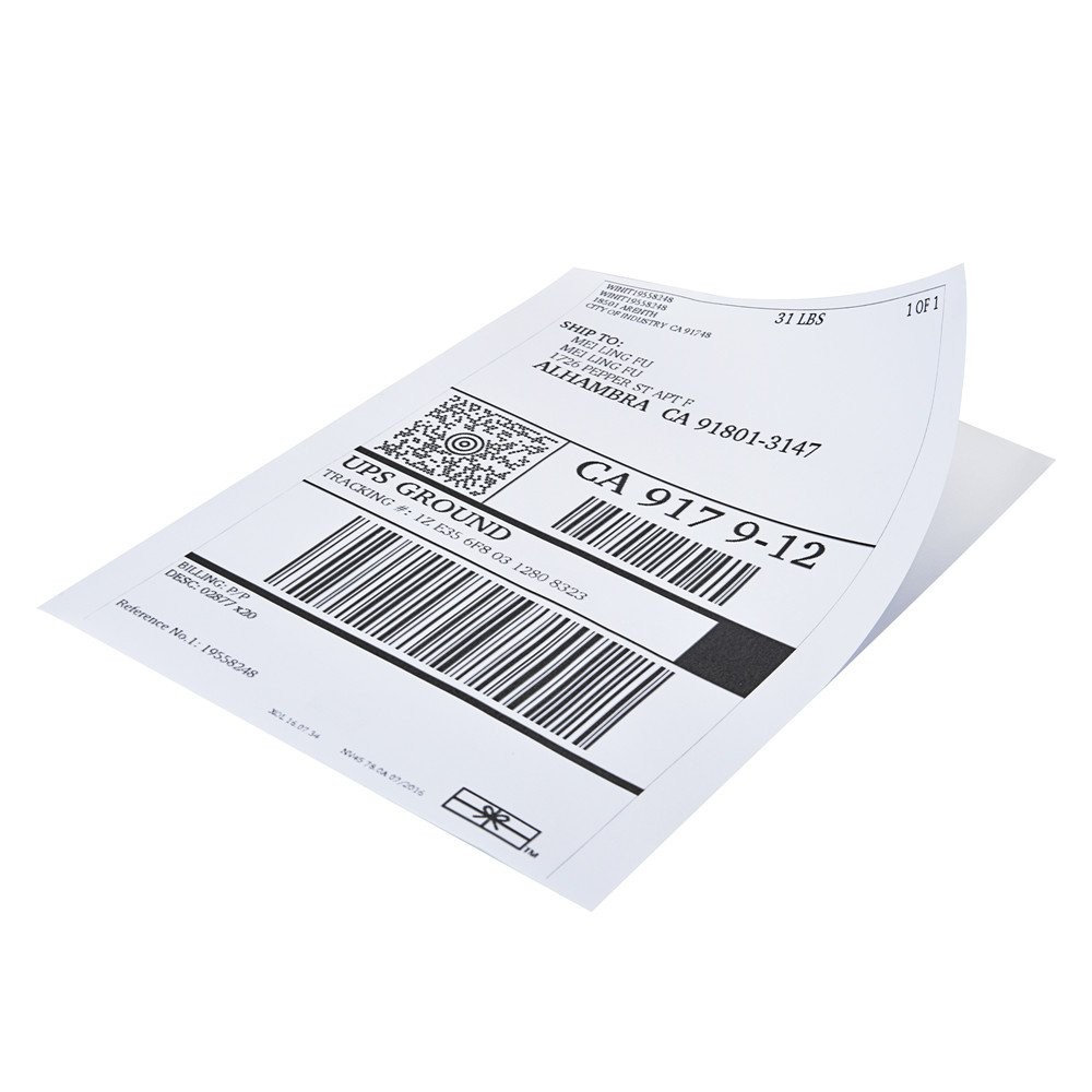 500 Shipping Labels 8.5 x 5.5 Round Corner Self Adhesive 2 Per Sheet