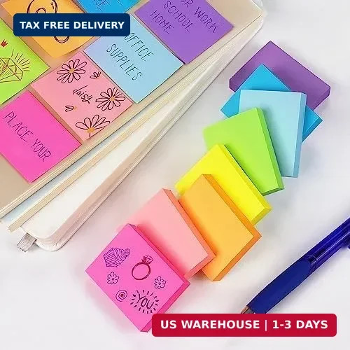 Winner Aura Sticky Notes 1.5×2 inch Bright Colors Self-Stick Pads 8 Pads/Pack 10