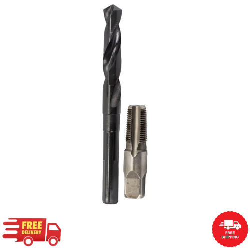 3/8 In. Carbon Steel NPT Pipe Tap and 37/64 In. High Speed Steel Drill Bit Set (