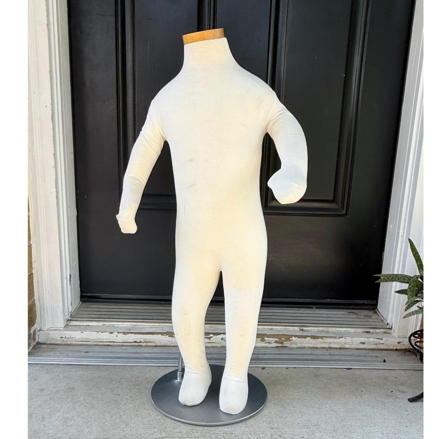 Toddler Child Mannequin 18-24 Month Cream Fabric Display Form Metal Base