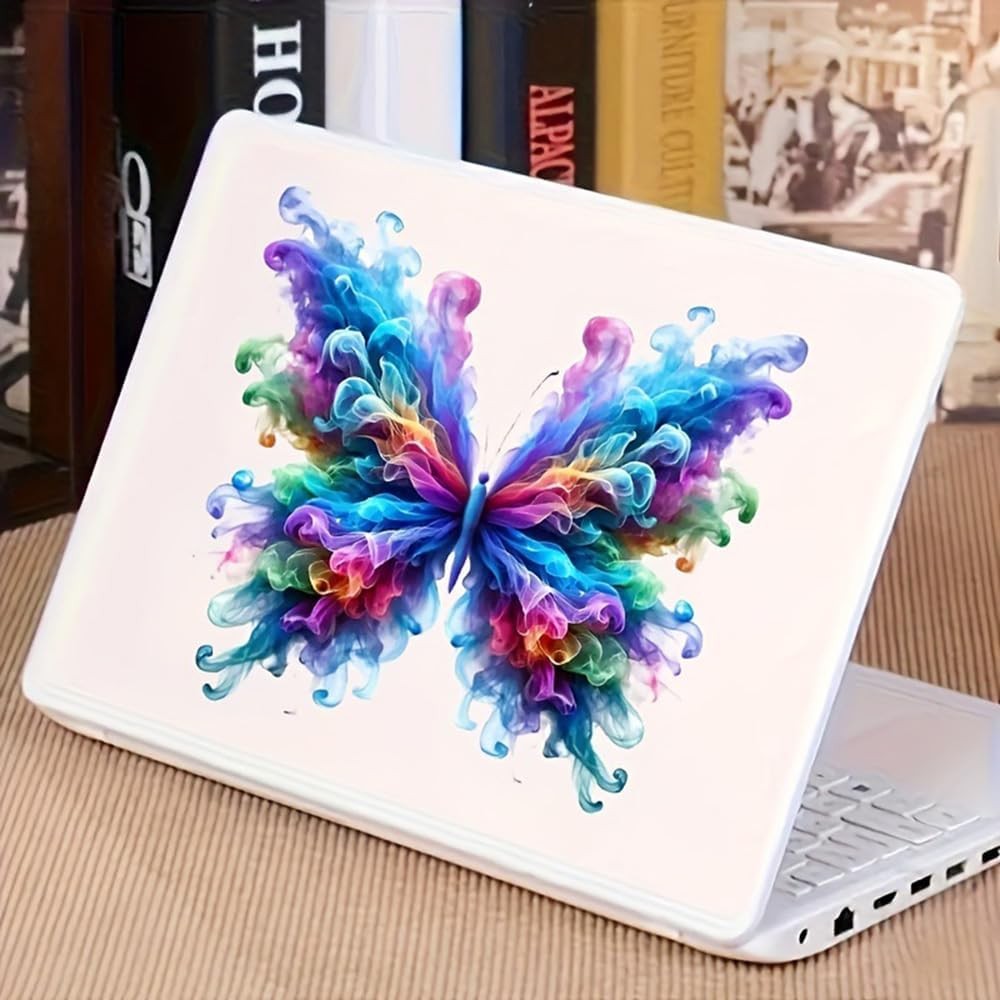 2-Pack Colorful Butterfly Car Bumper Stickers, 6 Inch Waterproof Vinyl Decal, Di