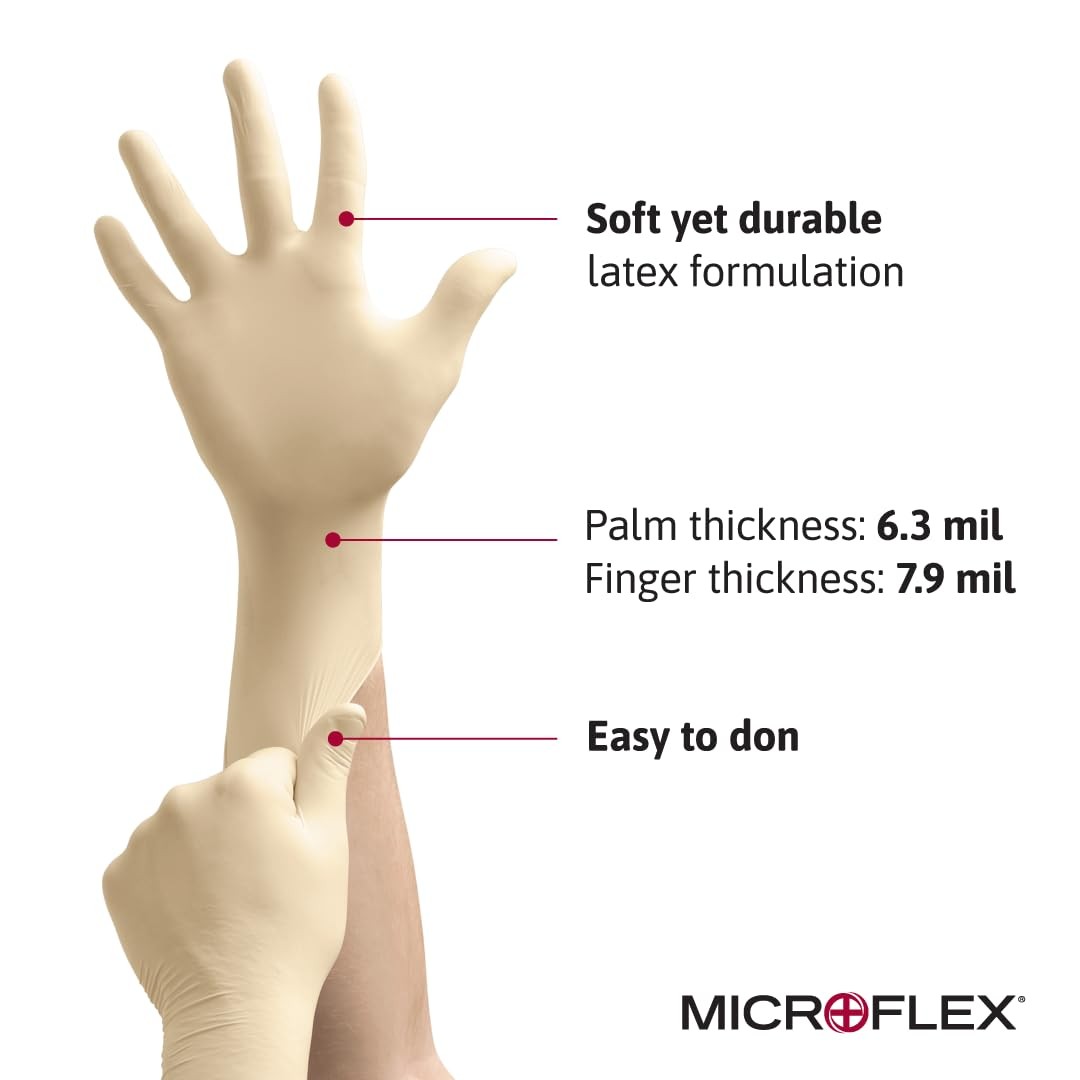 Ansell MICROFLEX Diamond Grip MF-300 Latex Gloves – 1000 Ct – Automotive/Medical