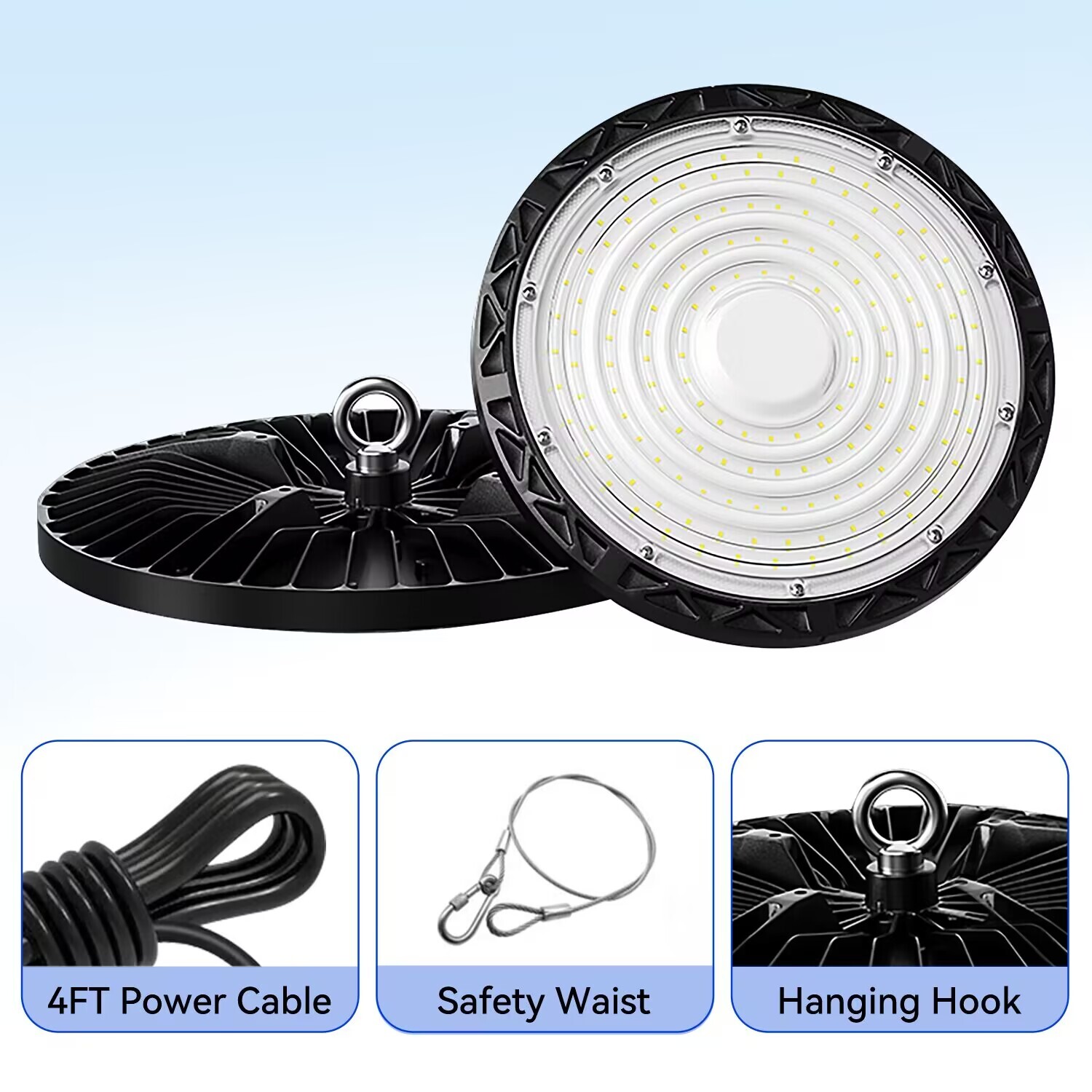 2 Pack 200W Led UFO High Bay Light Industrial Commercial Warehouse Shop Lights