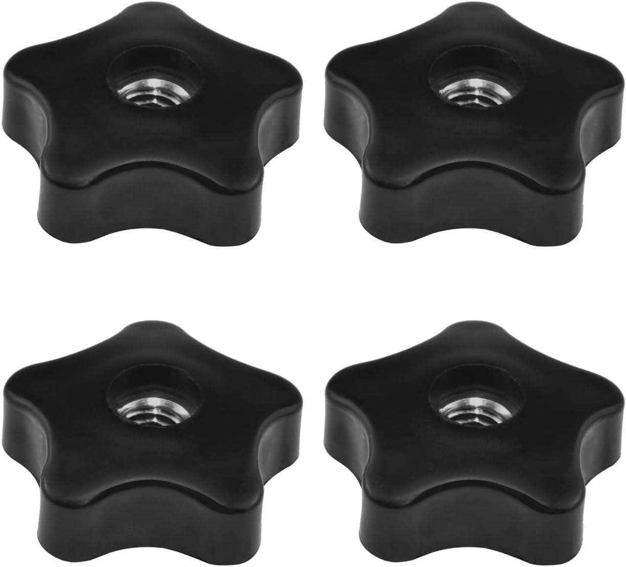 Aifeier ET 4 Pcs 5/16-18 Female Thread Knob Black Nylon 5 Star Shaped Head Clamp
