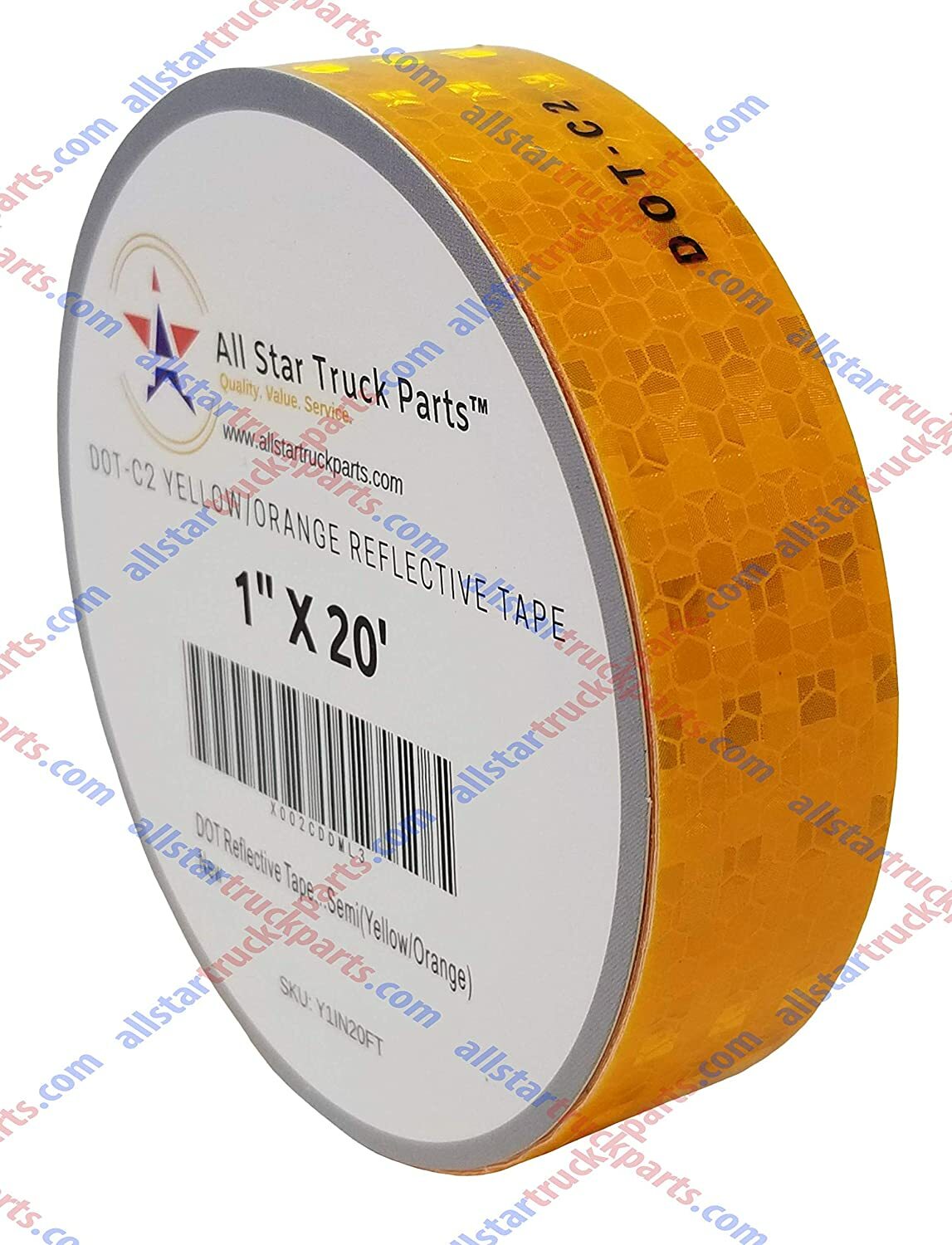 Yellow/Orange/Amber Reflective Tape Conspiciuity Safety Caution Night 1″/2″ Wide