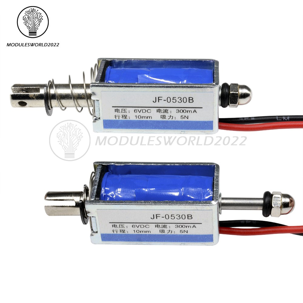 1/2/5/10PCS JF-0530B DC 6V 300mA 5N/10mm Pull Push DC Solenoid Electromagnet