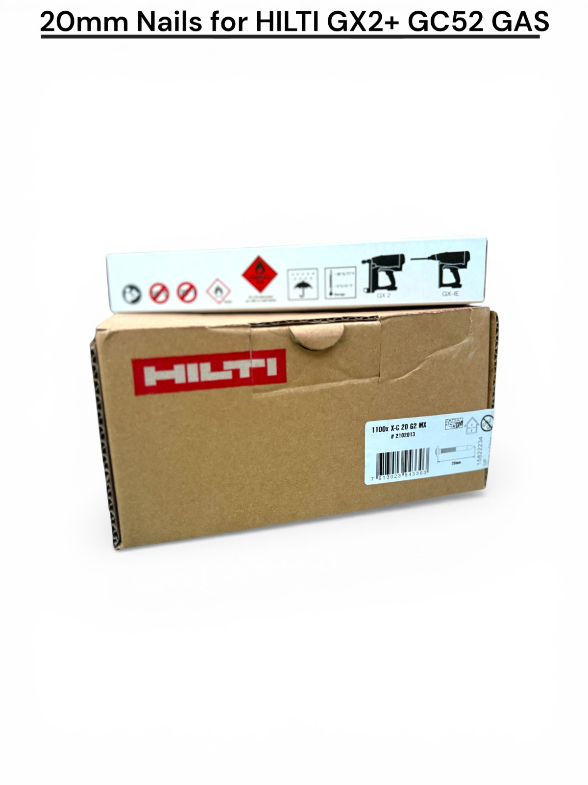 Hilti X-C 20 G2 MX Concrete Nails 20mm For GX2 With GC52 Gas